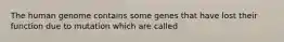The human genome contains some genes that have lost their function due to mutation which are called