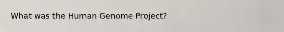 What was the Human Genome Project?