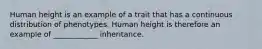 Human height is an example of a trait that has a continuous distribution of phenotypes. Human height is therefore an example of ____________ inheritance.