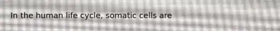 In the human life cycle, somatic cells are