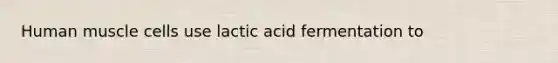 Human muscle cells use lactic acid fermentation to