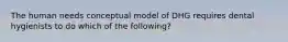 The human needs conceptual model of DHG requires dental hygienists to do which of the following?