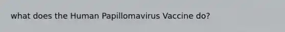 what does the Human Papillomavirus Vaccine do?