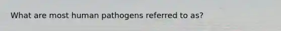 What are most human pathogens referred to as?