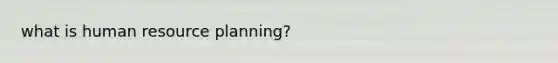 what is human resource planning?