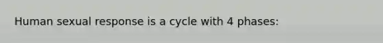 Human sexual response is a cycle with 4 phases: