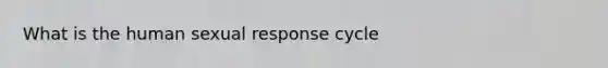 What is the human sexual response cycle