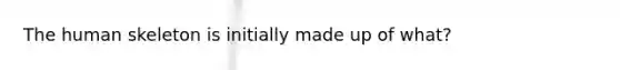 The human skeleton is initially made up of what?