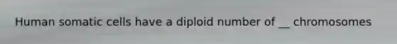 Human somatic cells have a diploid number of __ chromosomes
