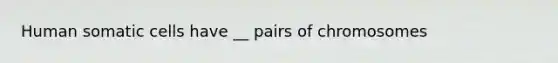 Human somatic cells have __ pairs of chromosomes