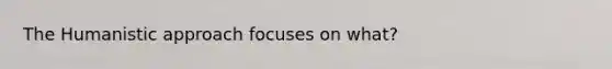 The Humanistic approach focuses on what?