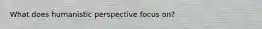 What does humanistic perspective focus on?