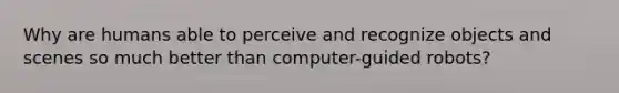 Why are humans able to perceive and recognize objects and scenes so much better than computer-guided robots?