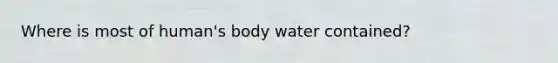 Where is most of human's body water contained?