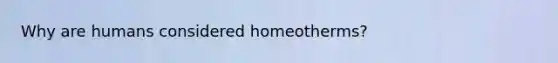 Why are humans considered homeotherms?