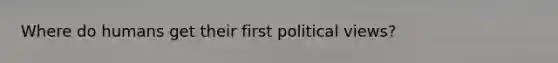 Where do humans get their first political views?