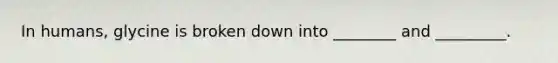 In humans, glycine is broken down into ________ and _________.