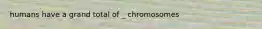 humans have a grand total of _ chromosomes