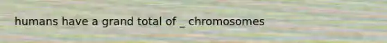 humans have a grand total of _ chromosomes