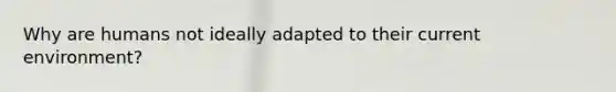 Why are humans not ideally adapted to their current environment?