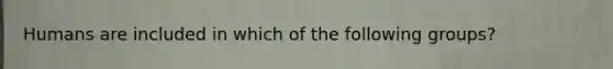 Humans are included in which of the following groups?