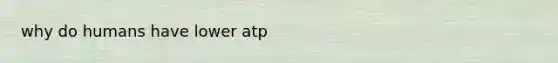 why do humans have lower atp