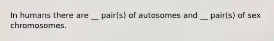 In humans there are __ pair(s) of autosomes and __ pair(s) of sex chromosomes.