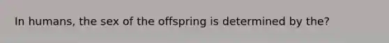 In humans, the sex of the offspring is determined by the?