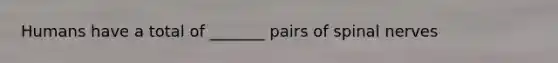 Humans have a total of _______ pairs of spinal nerves