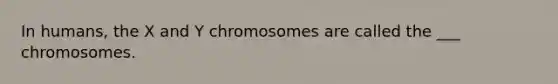 In humans, the X and Y chromosomes are called the ___ chromosomes.