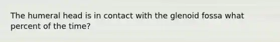 The humeral head is in contact with the glenoid fossa what percent of the time?