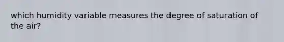 which humidity variable measures the degree of saturation of the air?