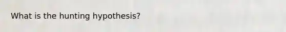 What is the hunting hypothesis?