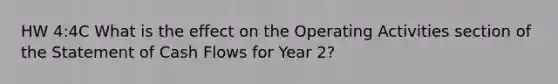 HW 4:4C What is the effect on the Operating Activities section of the Statement of Cash Flows for Year 2?