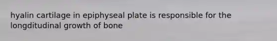 hyalin cartilage in epiphyseal plate is responsible for the longditudinal growth of bone