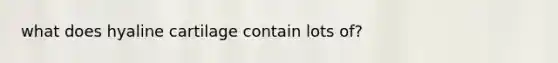 what does hyaline cartilage contain lots of?