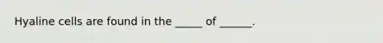 Hyaline cells are found in the _____ of ______.