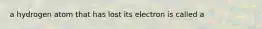 a hydrogen atom that has lost its electron is called a