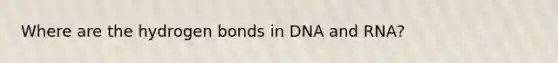 Where are the hydrogen bonds in DNA and RNA?