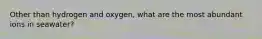 Other than hydrogen and oxygen, what are the most abundant ions in seawater?