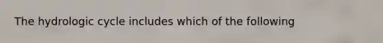 The hydrologic cycle includes which of the following