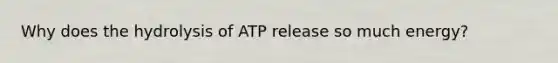 Why does the hydrolysis of ATP release so much energy?