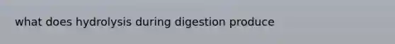 what does hydrolysis during digestion produce