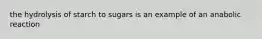 the hydrolysis of starch to sugars is an example of an anabolic reaction