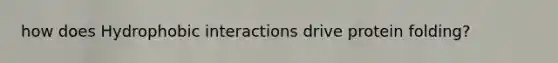 how does Hydrophobic interactions drive protein folding?