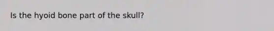 Is the hyoid bone part of the skull?