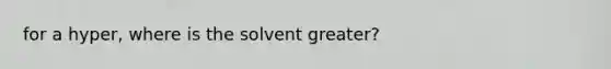 for a hyper, where is the solvent greater?