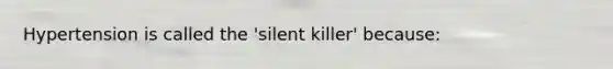 Hypertension is called the 'silent killer' because: