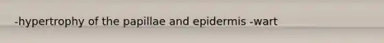 -hypertrophy of the papillae and epidermis -wart