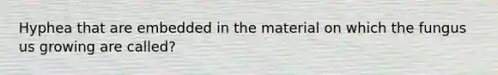 Hyphea that are embedded in the material on which the fungus us growing are called?
